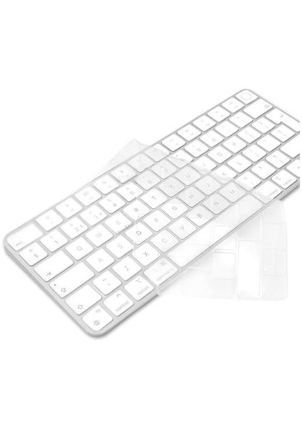 Magic Keyboard 3 ile Uyumlu Klavye Koruyucu A2449 A2450 A3118 A3203, Touch Id Uyumlu, Silikon 0.3 mm Ultra Ince, Yıkanabilir, Toz-Sıvı Koruma, Sessiz Yazım Şeffaf modelleri