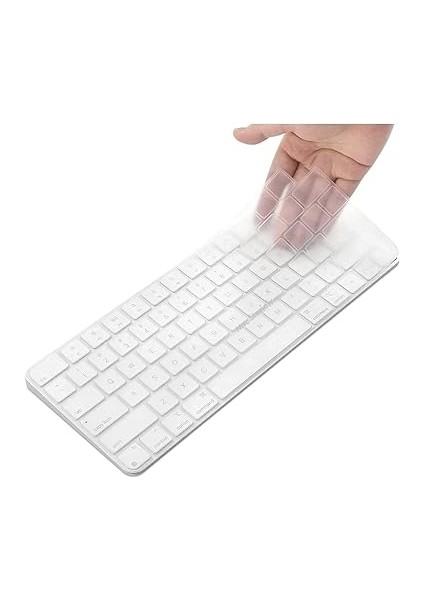 Magic Keyboard 3 ile Uyumlu Klavye Koruyucu A2449 A2450 A3118 A3203, Touch Id Uyumlu, Silikon 0.3 mm Ultra Ince, Yıkanabilir, Toz-Sıvı Koruma, Sessiz Yazım Şeffaf indirimleri