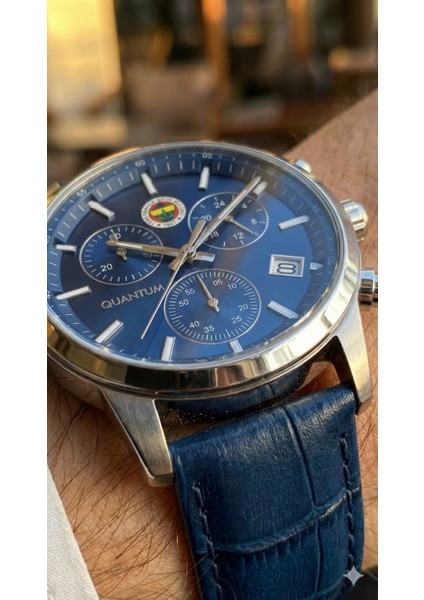 Taraftar Lisanslı Erkek Kol Saati - 10 Atm Su Geçirmez,lacivert Deri Kordon,multifonksiyonel Tasarım fiyatları