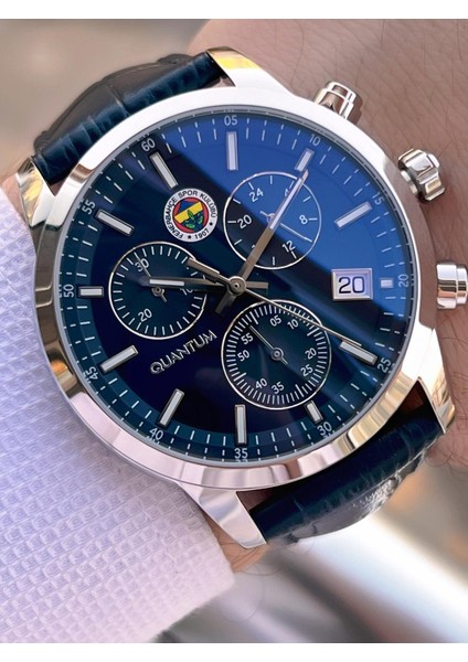 Taraftar Lisanslı Erkek Kol Saati - 10 Atm Su Geçirmez,lacivert Deri Kordon,multifonksiyonel Tasarım modelleri