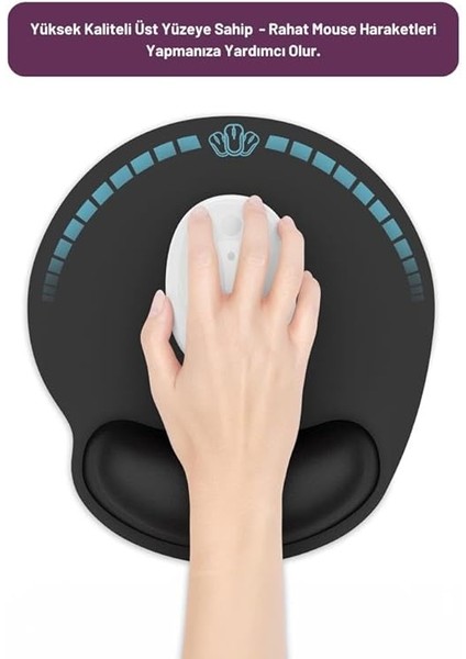 Mountain Bilek Destekli Mousepad – Ergonomik Tasarım, Ofis ve Oyun Için Siyah fiyatları