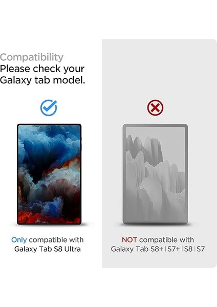 Galaxy Tab S8 Ultra Cam Ekran Koruyucu Kolay Kurulum Glas.tr Ez Fit Slim Hd - AGL04226 modelleri
