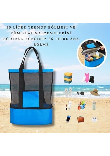 Soğuk Tutucu Buzluklu Termos Bölmeli Plaj Kamp Piknik Çantası fiyatları