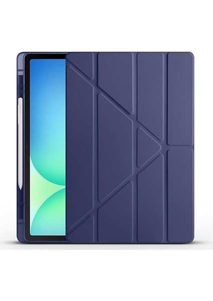 Samsung Galaxy Tab S10 Fe Plus / 13.1" Inç ile Uyumlu Kılıf Tri Folding Silikon Kalem Bölmeli Katlanabilir Standlı Pu Deri Yumuşak Kapak, Tablet Kılıfı [akıllı Kapak, Uyku Modlu] - Lacivert fiyatları
