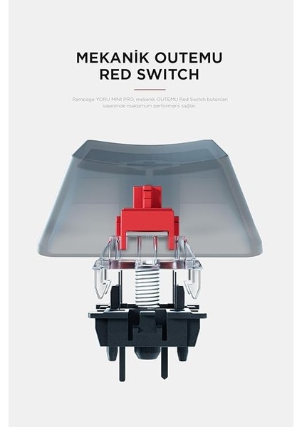 Yoru Mini Pro Siyah/gri 2.4ghz+Bt5.0+Type-C Red Swich Q Mekanik Gaming Oyuncu Klavye Rgb modelleri