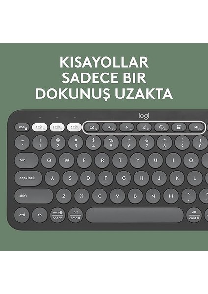Pebble Keys 2 K380S Kablosuz Klavye, Çoklu Cihaz Özellikli, Kişiselleştirilebilir Kısa Yollar, Bluetooth, Taşınabilir, Windows, Macos, Ipados, Android, Chrome Os, Easy-Switch, Türkçe Q, Siyah fırsatları
