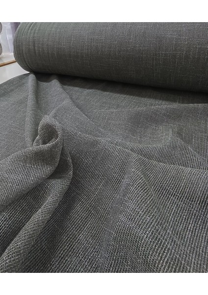 Modern Panama Keten Tül Perde - Koyu Yeşil - Pileli Dikim 1x2,5 Pile - KTN11