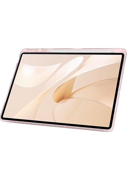 Lenovo Idea Tab Pro 12,7 Inç 2025 (TB-373FU/ TB-375FC) ile Uyumlu Kılıf Üçgen Tri Folding Kalem Bölmeli Standlı Kılıfı (Pembe) fırsatları
