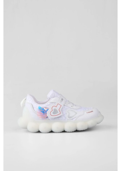 Süse Işıklı Kız Bebek Beyaz Spor Ayakkabı