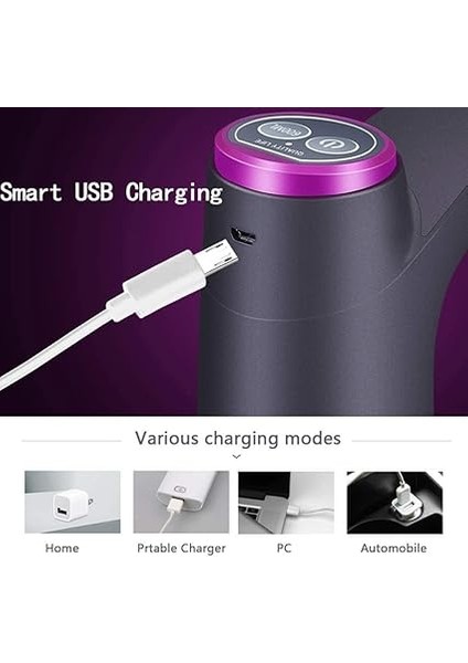 Blue Su Sebili, Taşınabilir Su Şişesi Pompası, Evrensel 3, 4 ve 5 Galon Için, USB Elektrikli Şarj ve Otomatik Kapanma Anahtarı (Siyah) fırsatları
