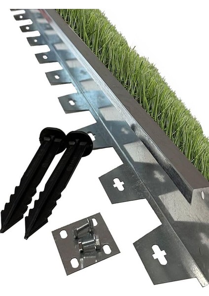 Garden Sert Düz Metal Galvaniz Çim Ayırıcı 20 M 10 x 2 M Çim Sınırlayıcı Ayıracı Çim Ayracı Çim Ayırıcı