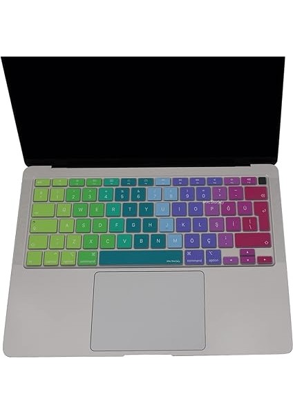 MacBook Air 13 Inç Klavye Koruyucu A2179 A2337 M1 Uyumlu Türkçe Q Silikon Ince Kaplama Dazzle Desen Toz Geçirmez Yıkanabilir Pembe Yeşil modelleri