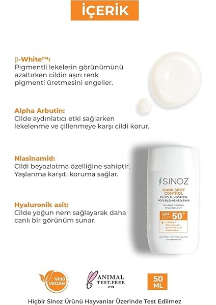 SPF50+ Koyu Cilt Lekelerine Etkili Sıvı Yüz Güneş Kremi-Yeni Nesil Filtreler-Hibrit Formül Pa++++ modelleri