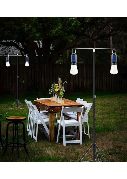2 Lambalı, Askılı, 3 Modlu, Şarjlı, LED Solar Güneş Enerjili, 2 mt Metal Standlı, Su Geçirmez, Kitap Okuma Işığı, Kamp, Avcılık, Balıkçılık, Garaj, Güverte, Balkon Dekorasyonu, Karavan (Oval) fiyatları