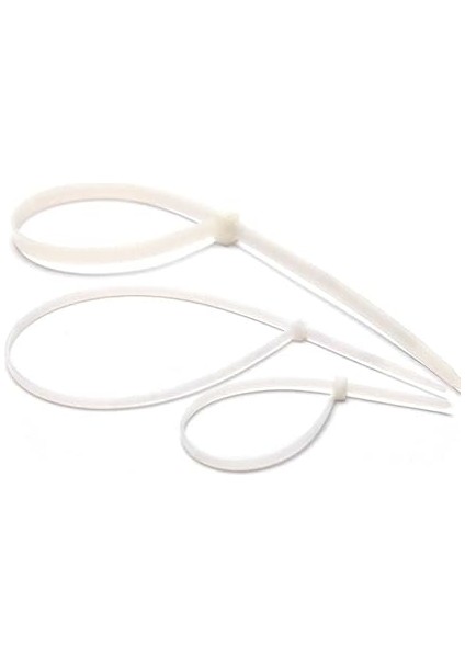 3,6X200 Beyaz Kablo Bağı 20CM Plastik Cırt Kelepçe TOPLAYICI-100 Adet modelleri