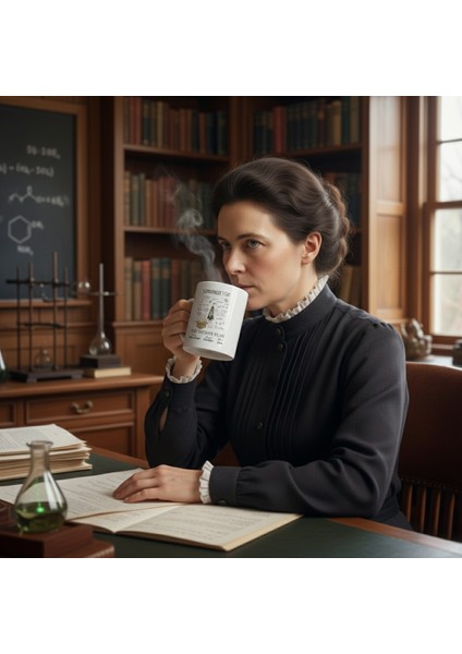 Schrödinger’in Kedisi Baskılı Porselen Kupa-Standart Kulplu Kupa-Einstein-Curie-Fizik-Kimya fırsatları