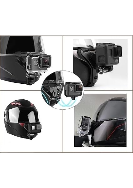 Aksiyon Kamera ve Telefon Tutucu Kask Aparatı Gezi Seyahat ve Sürüşlerde Kullanmak Için Cep Telefonu Kask Tutucu (Tüm Modeller Ile Uyumlu) X001 fırsatları