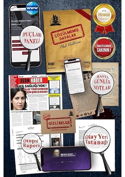 Davalar Dedektiflik Suç Çözümleme Oyunu Akıl Hastanesi Dosyası - Gizem Bulmaca Cinayet Çözme Kutu Oyunları - Katil Bulma Dedektif Oyunu - Suçlu Kim, Cinayeti Çözebilir Misin? (Dava-6) modelleri