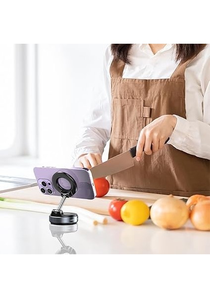 360 Dönebilen Ayarlanabilir Her Yerde Kullanılabilen Vakumlu K007 Magsafe Telefon Tutucu modelleri