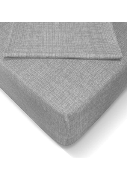 Turca Ranforce 120X200 cm Lastikli Çarşaf Seti - Gri AT7610
