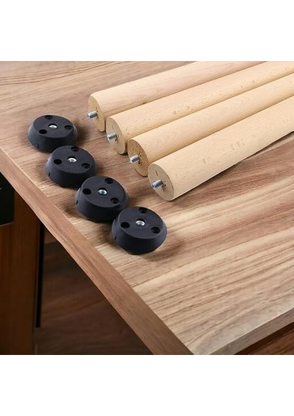 4 Adet Ahşap Mobilya Ayağı 50 cm Dereceli Aparatlı Sehpa Zigon Orta Masa Puf Tabure Ayakları M8 fırsatları