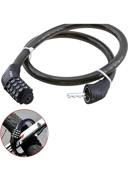 Bisiklet Halat Zincir Kilidi 80 cm Çelik Kilit Çap 12 mm Ø Hırsız Önleme Güvenlik 1 Adet fiyatları