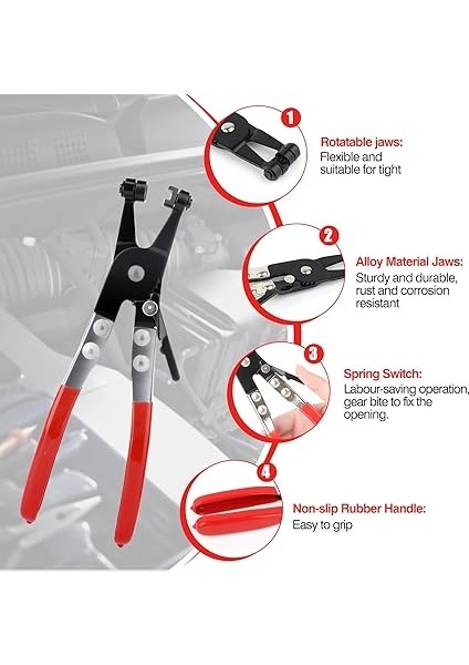 Hortum Kelepçesi Pensesi, Düz Boyunlu Hortum Kelepçesi, Hortum Kelepçesi, Hortum Kelepçelerini Çıkarma ve Kurulum Aleti Için, Araç Onarım Aleti modelleri