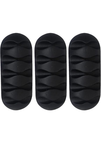 Kanallı Kablo Fiş Tutucu Kablo Sabitleyici Aparat 3 Adet Siyah