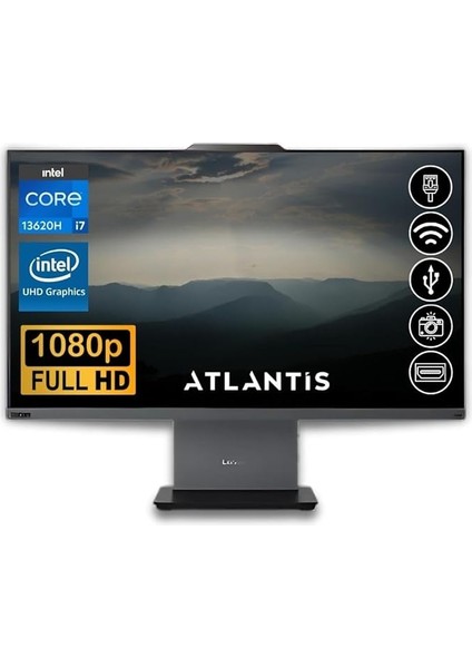 Thinkcentre Neo 50A 24 Gen 5 I7-13620H 32GB 512GB M.2 SSD 12SC000KTR Atl9 23.8 Fdos All In One Bilgisayar