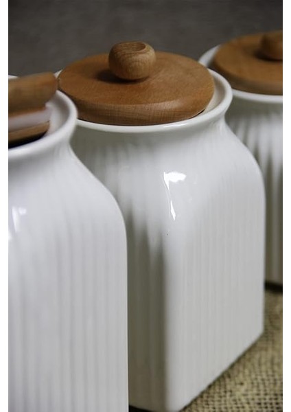 3nan Lü Vakumlu Ahşap Kapaklı Beyaz Kanananoz Seti Takımı Baharat Çay Tuz Şeker Kahnane Kanananozu, Ili̇va fırsatları