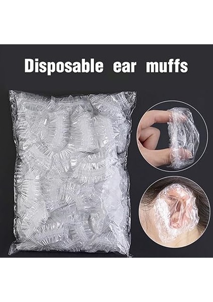 100 Adet. Şeffaf Kulak Koruyucular - Saç Boyası, Duş, Banyo, Ev ve Saç Salonu Için Su Geçirmez Plastik Kulak Koruyucuları fırsatları