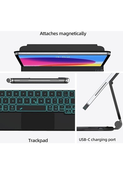 Ipad Pro 12.9" 2021.2022 5. 6. Nesil ile Uyumlu M1,m2 Magic Keyboard Touchpad Işıklı Klavyeli Kılıf modelleri