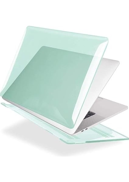 MacBook Air 13 Kılıf A1369 A1466 2010 2017 Kristal Parlak Şeffaf Sert Kapak Çizilmez Koruma Eski USB Girişli Seri Uyumlu Açık Yeşil modelleri