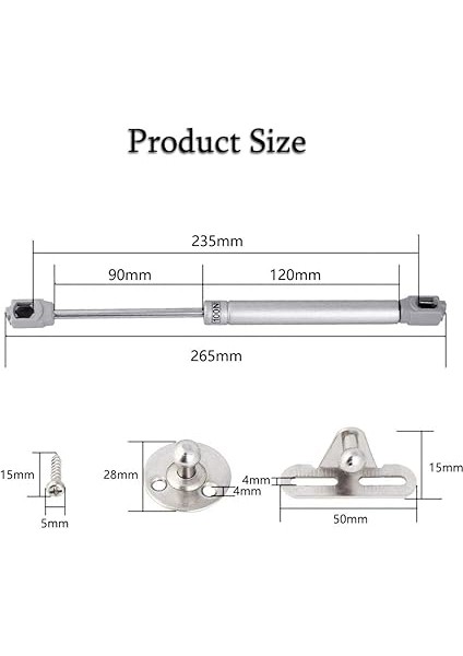 Gazlı Asansör Direği, Mutfak Dolabı, Gardırop Dolabı, Pnömatik Destek, Gazlı Yaylı Amortisör Menteşesi, 100N Kapaklı Bağlantı Elemanları Için, Yumuşak Kapanma Konağı, 4'lü Paket fiyatları