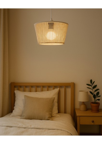 El Yapımı Krem Pamuk Makrome Bohem Avize / Salon, Oturma Odası , Ofis , Yatak Odası,mutfak ,balkon