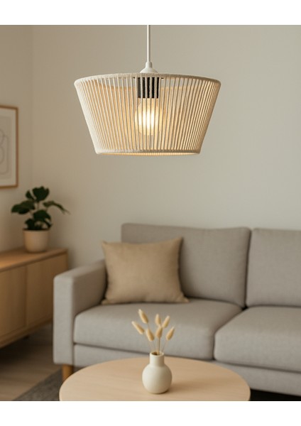 El Yapımı Krem Pamuk Makrome Bohem Avize / Salon, Oturma Odası , Ofis , Yatak Odası,mutfak ,balkon fiyatları