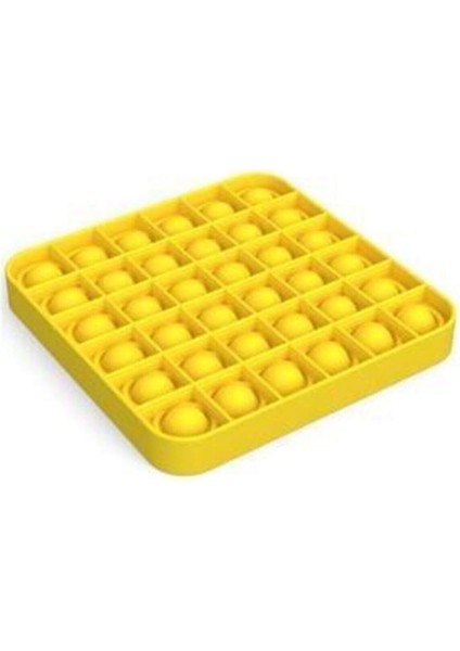 Pop It Kare Tek Renk Özel Pop Duyusal Oyuncak Zihinsel Stres Popit (Kare Sarı)