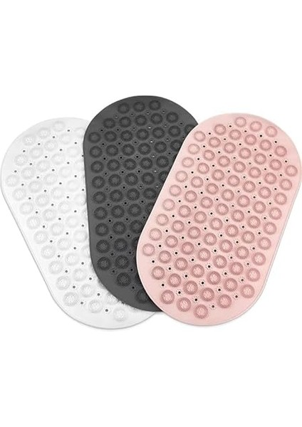 Masajlı Kaydırmaz Banyo Paspası (Siyah, Gri, Oval) modelleri