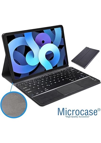 iPad Air 4.nesil 10.9 Inch 2020 Bluetooth Touchpad Klavye + Standlı Kılıf - Bkk5 modelleri
