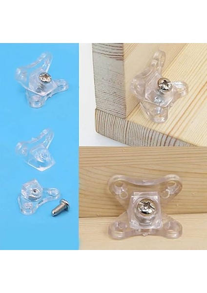 Açılı T Bağlantılı Çektirme Şeffaf Plastik Köşe Birleştirme Kelebek (100 Adet) modelleri