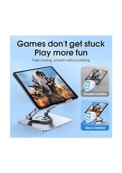 Derece Dönebilir Laptop ve Tablet Standı – Paslanmaz Çelik, Ayarlanabilir Yükseklik, Katlanabilir Masaüstü Bilgisayar Standı, iPad ve MacBook Uyumlu Ergonomik Raf-Dizüstü Pc (Tablet Standı) fırsatları