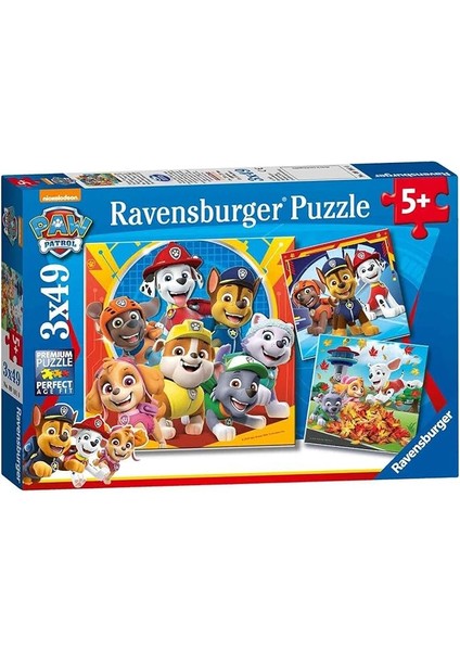 Puzzle, Paw Patrol, 3X49 Parça