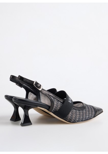 Siyah Deri Kadın Topuklu Ayakkabı modelleri