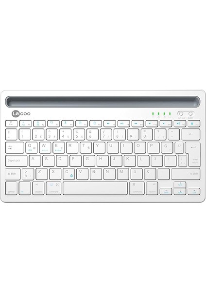 BK100 Kablosuz Bluetooth Şarj Edilebilir, Çoklu Cihaz ile Uyumlu, Telefon/tablet Tutucu Kart Yuvası, Akıllı Uyku Modlu, 40 Saat Çalışma, 78 Tuş, Kompakt Ultra Ince Qwerty Türkçe Q Klavye Beyaz