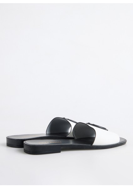 Beyaz Kadın Deri Terlik modelleri