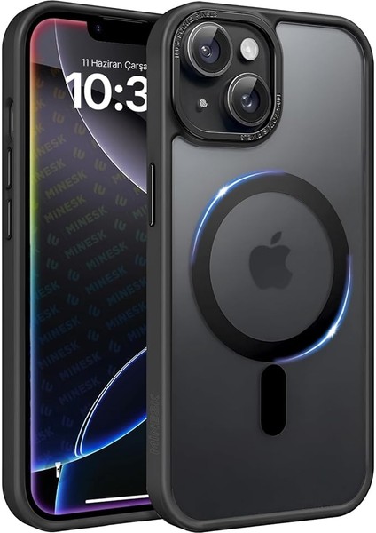 iPhone 11 ile Uyumlu Mattcover Serisi Arkası Mat Polikarbonat Kenarları Silikon ve Köşeleri Güçlendirilmiş Kamera Korumalı Ince Silikon Kılıf (Düz, 11)