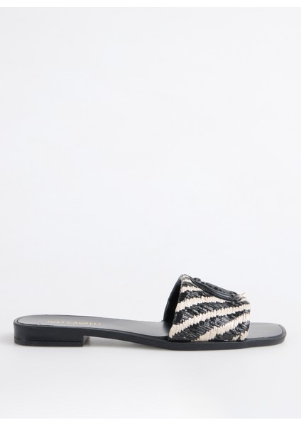 78RA3S91 Siyah - Beyaz Kadın Terlik