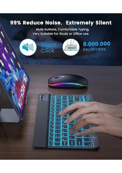 Onezero Kablosuz Rgb Klavye ve Mouse Seti – Bluetooth, Şarjlı, 10M Bağlantı Mesafesi, 3 Parlaklık Seviyesi, Çoklu Platform Uyumluluğu Ergonomik Tasarım, Rgb Aydınlatma ZR20KM (Siyah) fiyatları