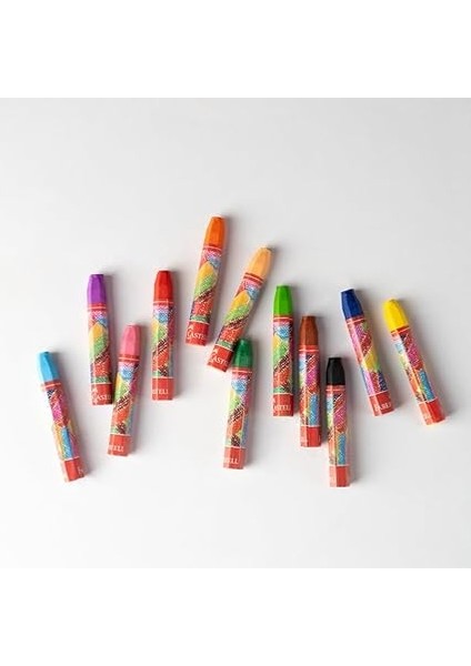 Altıgen Pastel Boya, 12 Renk, Plastik Kutu, Yumuşak ve Canlı Renkler, Rahat Kullanım, Etkili Uygulama fırsatları