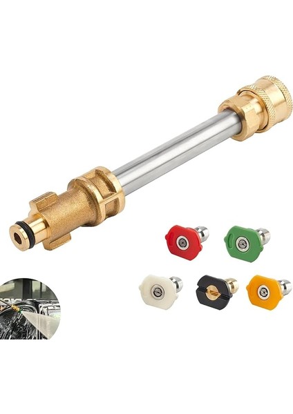 Basınçlı Yıkama Adaptörü, 1/4 “püskürtme Nozulu Uç Setleri, Kar Köpüğü Lans Adaptörü Için Basınçlı Yıkama Adaptörü Seti, 5 Püskürtme Nozullu Hızlı Bağlantı Turbo Nozul Dahil
